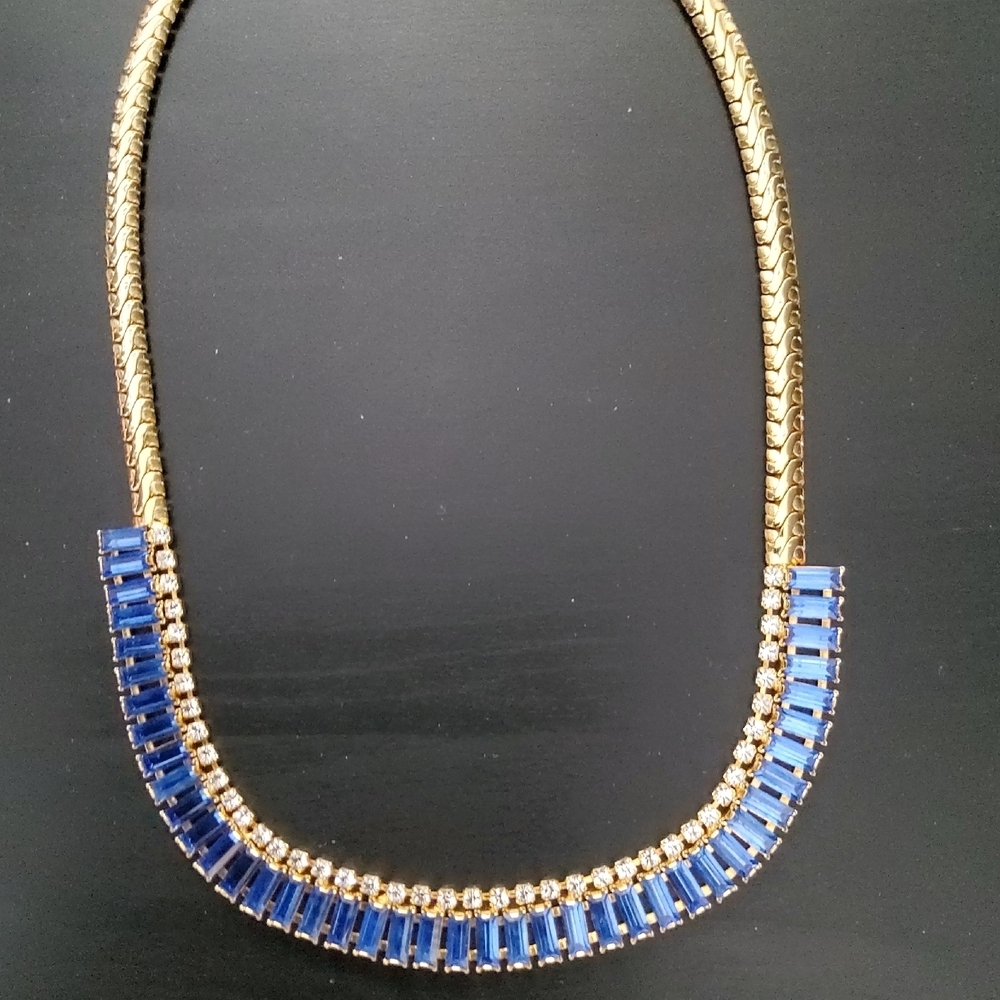 Lionette Auvignon Crystal Baguette Statement Necklace